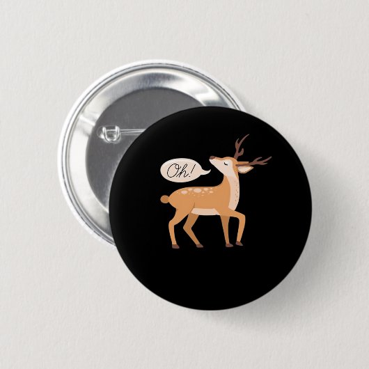 Oh Deer Minimal Clean Aesthetic  Ronde Button 5,7 Cm (Voorkant /achterkant)