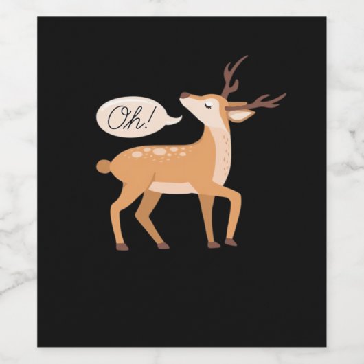 Oh Deer Minimal Clean Aesthetic Wijn Etiket (Enkel label)