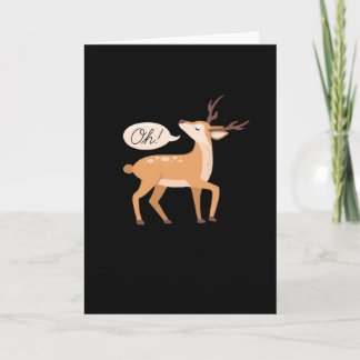 Oh Deer Minimal Clean AesthetiFolded Greeting Card Kaart