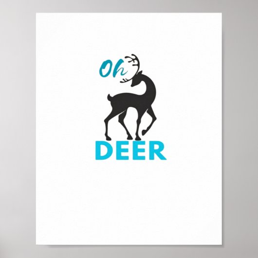 Oh Deer Minimal Design  Poster (Voorkant)