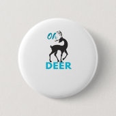 Oh Deer Minimal Design  Ronde Button 5,7 Cm (Voorkant)