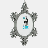 Oh Deer Minimal Design  Tin Sneeuwvlok Ornament (Links)