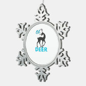 Oh Deer Minimal Design  Tin Sneeuwvlok Ornament (Rechts)