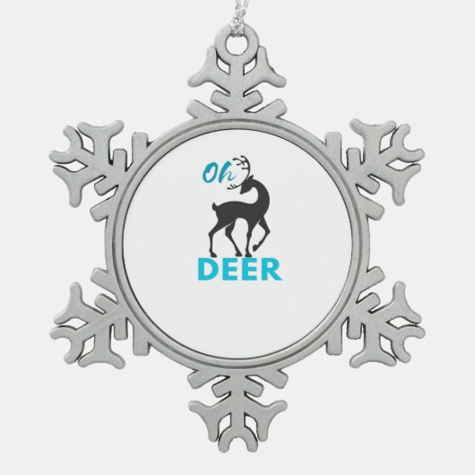 Oh Deer Minimal Design  Tin Sneeuwvlok Ornament (Voorkant)