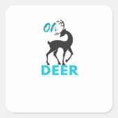 Oh Deer Minimal Design  Vierkante Sticker (Voorkant)