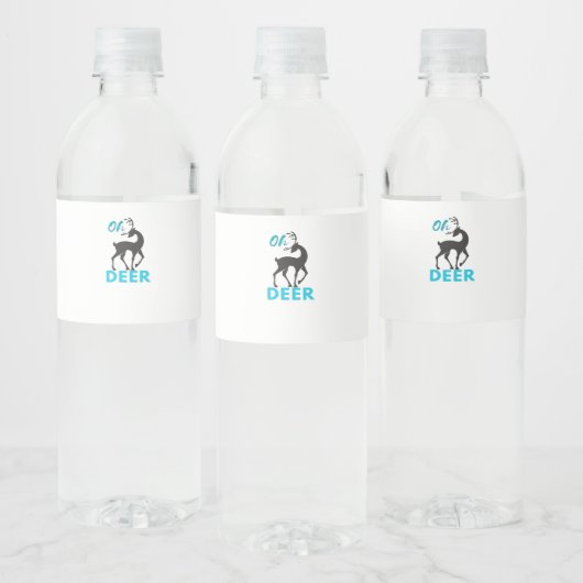Oh Deer Minimal Design Waterfles Etiket (Flessen)