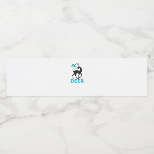 Oh Deer Minimal Design Waterfles Etiket (Enkel label)
