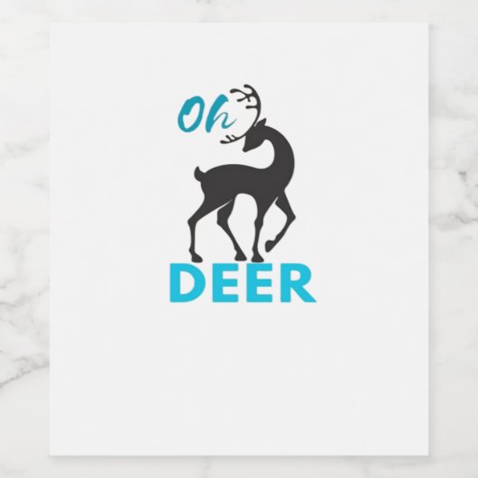 Oh Deer Minimal Design Wijn Etiket (Enkel label)