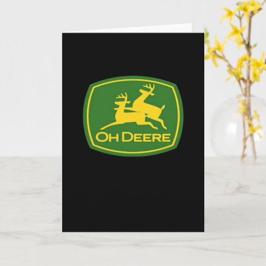 Oh Deer Minimal Modern Design Folded Greeting Card Kaart (Gele Bloem)