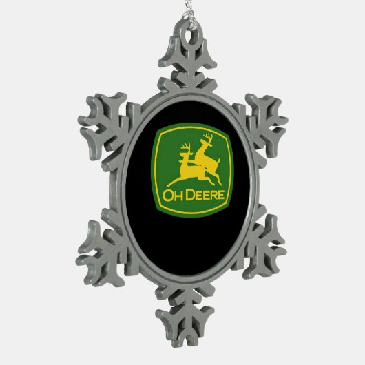 Oh Deer Minimal Modern Design  Tin Sneeuwvlok Ornament (Links)