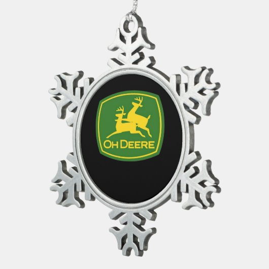 Oh Deer Minimal Modern Design  Tin Sneeuwvlok Ornament (Rechts)