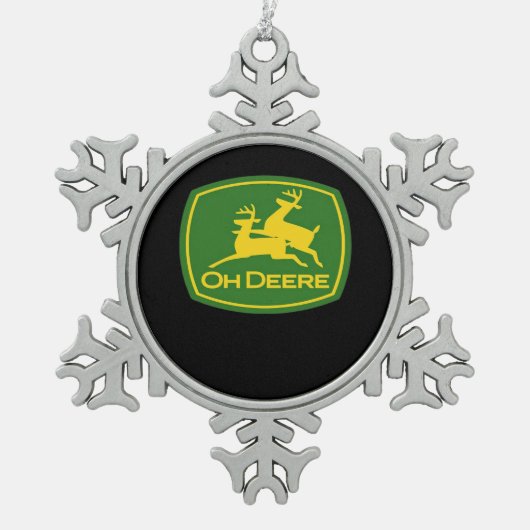 Oh Deer Minimal Modern Design  Tin Sneeuwvlok Ornament (Voorkant)