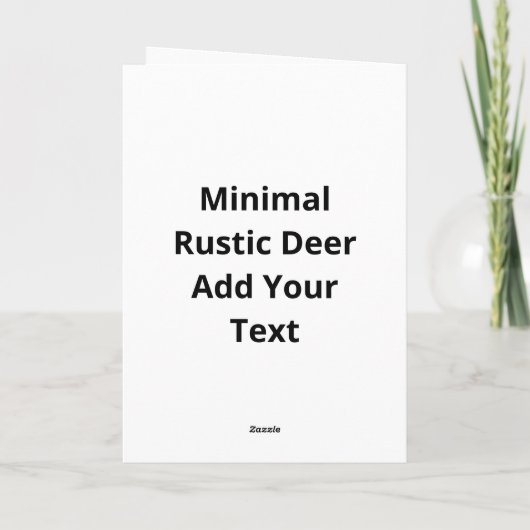 Oh Deer Minimal Rustic Style Folded Greeting Card Kaart (Achterkant)