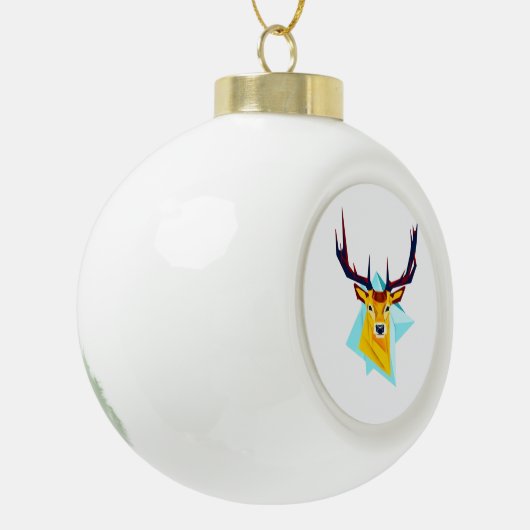Oh Deer Minimal Rustic Style Keramische Bal Ornament (Links)