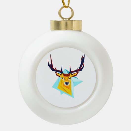 Oh Deer Minimal Rustic Style  Keramische Bal Ornament (Voorkant)