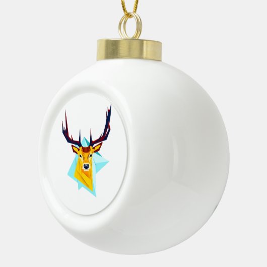 Oh Deer Minimal Rustic Style  Keramische Bal Ornament (Rechts)
