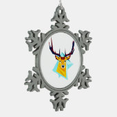 Oh Deer Minimal Rustic Style Tin Sneeuwvlok Ornament (Links)
