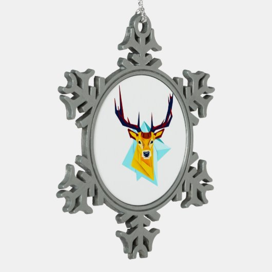Oh Deer Minimal Rustic Style  Tin Sneeuwvlok Ornament (Links)