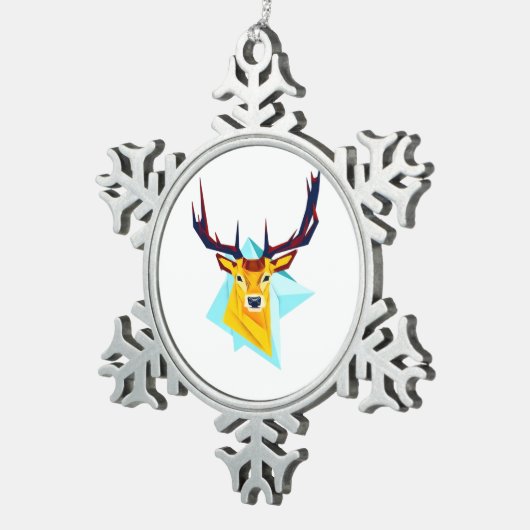 Oh Deer Minimal Rustic Style  Tin Sneeuwvlok Ornament (Rechts)