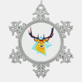 Oh Deer Minimal Rustic Style  Tin Sneeuwvlok Ornament (Voorkant)