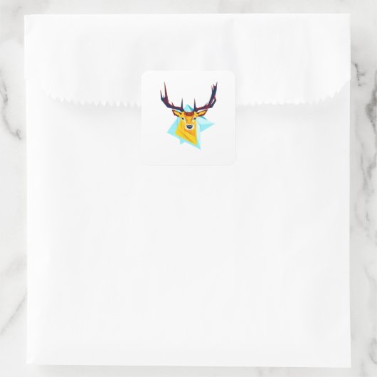 Oh Deer Minimal Rustic Style Vierkante Sticker (Tas)