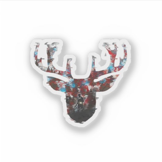 Oh Deer Minimal Style  Sticker (Voorkant)