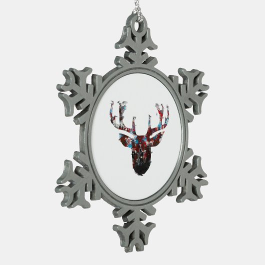 Oh Deer Minimal Style  Tin Sneeuwvlok Ornament (Links)