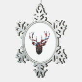 Oh Deer Minimal Style  Tin Sneeuwvlok Ornament (Rechts)