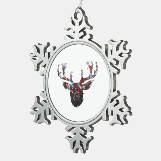 Oh Deer Minimal Style  Tin Sneeuwvlok Ornament (Rechts)