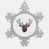 Oh Deer Minimal Style  Tin Sneeuwvlok Ornament (Voorkant)