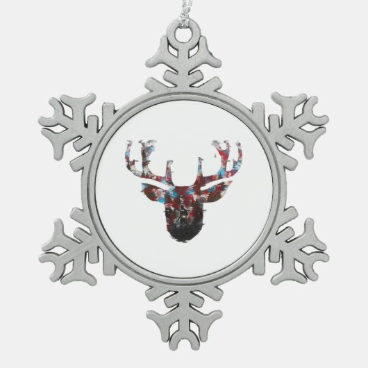 Oh Deer Minimal Style  Tin Sneeuwvlok Ornament (Voorkant)