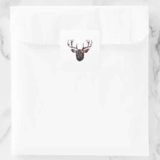 Oh Deer Minimal Style  Vierkante Sticker (Tas)