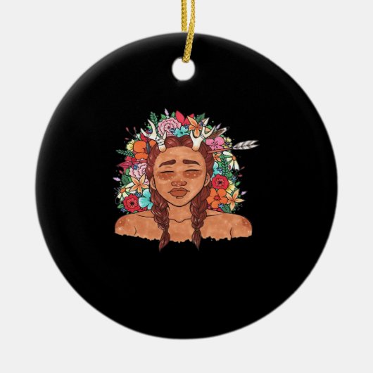 Oh Deer Modern Aesthetic Keramisch Ornament (Voorkant)