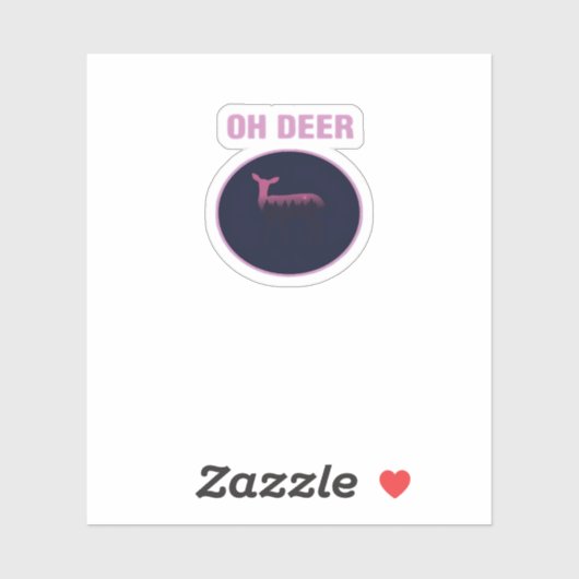 Oh Deer Modern Aesthetic Sticker (Vel)