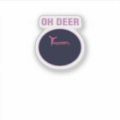Oh Deer Modern Aesthetic Sticker (Voorkant)