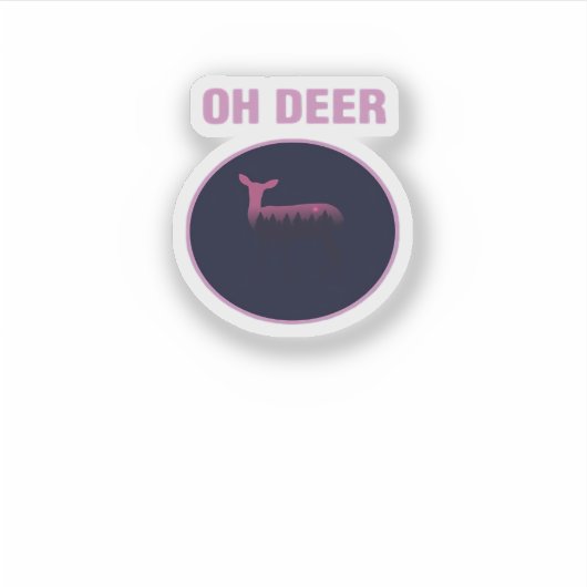 Oh Deer Modern Aesthetic  Sticker (Voorkant)