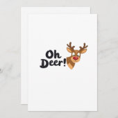 Oh Deer Modern Aesthetic Style Feestdagenkaart (Voorkant / Achterkant)