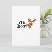 Oh Deer Modern Aesthetic Style Feestdagenkaart (Staand voorkant)