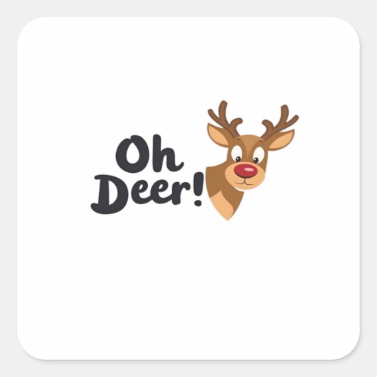 Oh Deer Modern Aesthetic Style  Vierkante Sticker (Voorkant)
