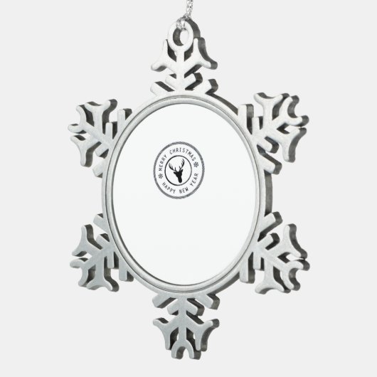 Oh Deer Modern Aesthetic  Tin Sneeuwvlok Ornament (Rechts)