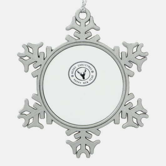 Oh Deer Modern Aesthetic Tin Sneeuwvlok Ornament (Voorkant)