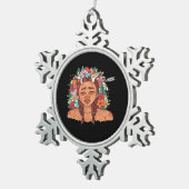 Oh Deer Modern Aesthetic  Tin Sneeuwvlok Ornament (Rechts)