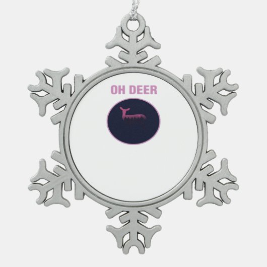 Oh Deer Modern Aesthetic  Tin Sneeuwvlok Ornament (Voorkant)