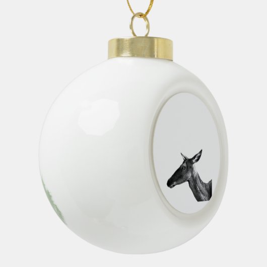 Oh Deer Modern Aesthetic Vibe Keramische Bal Ornament (Links)