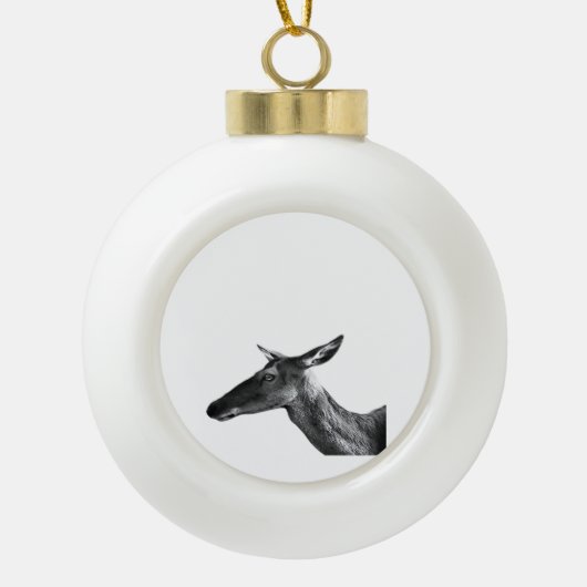 Oh Deer Modern Aesthetic Vibe  Keramische Bal Ornament (Voorkant)