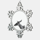 Oh Deer Modern Aesthetic Vibe  Tin Sneeuwvlok Ornament (Rechts)
