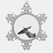 Oh Deer Modern Aesthetic Vibe Tin Sneeuwvlok Ornament (Voorkant)