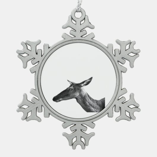 Oh Deer Modern Aesthetic Vibe  Tin Sneeuwvlok Ornament (Voorkant)