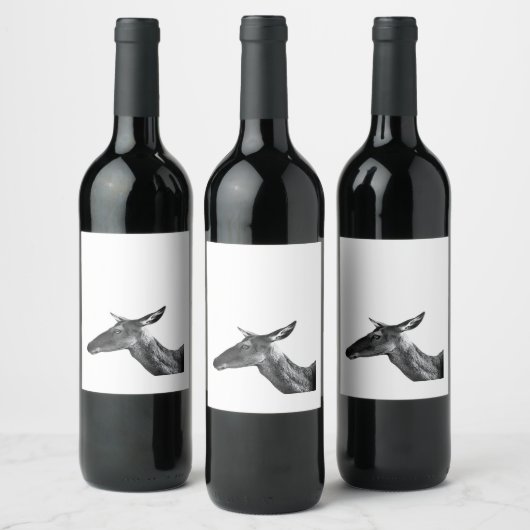 Oh Deer Modern Aesthetic Vibe  Wijn Etiket (Flessen)
