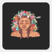 Oh Deer Modern Aesthetic  Vierkante Sticker (Voorkant)